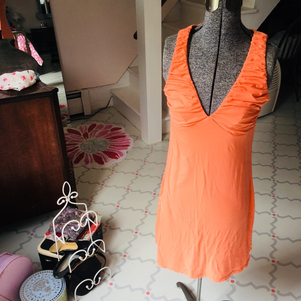 Velvet for Garnet Hill • Orange Cotton Dress • S